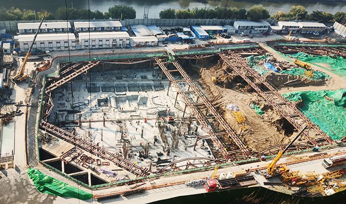 灌注樁、預應力魚腹式基坑鋼支撐：徐州老物資市場項目